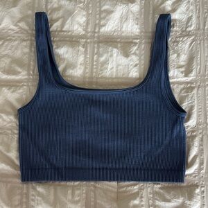 Cotton On Blue Ribbed Crop Top